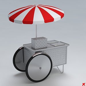 hot dog cart 3d model