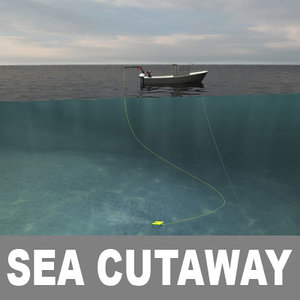 cutaway ocean underwater scenes 3d model