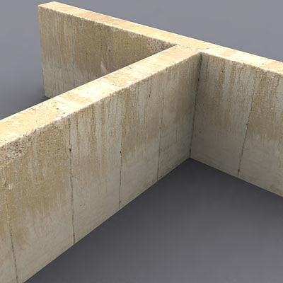 3d model industrial concrete wall