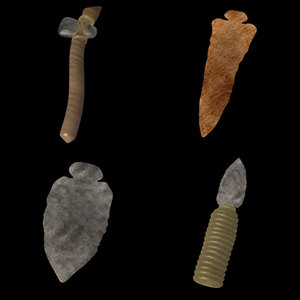 prehistoric tools 3d model