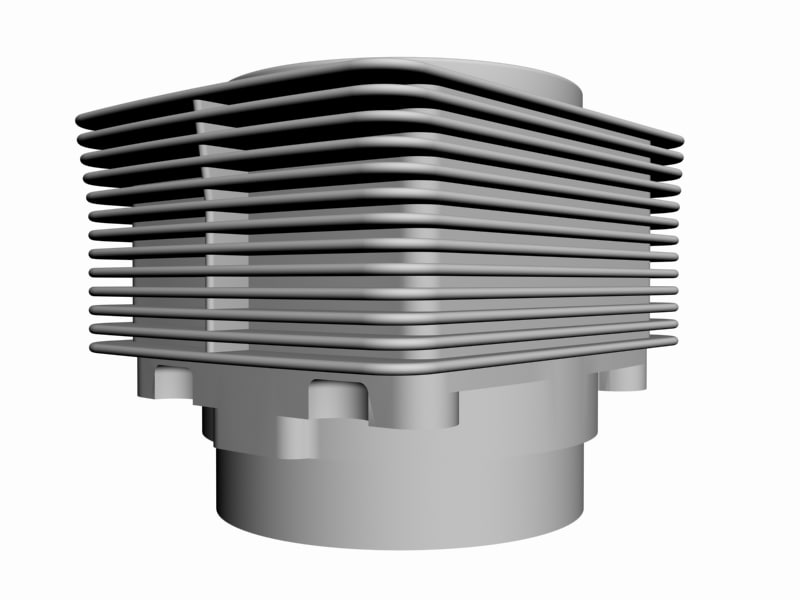 3d air cooled engine cylinder model