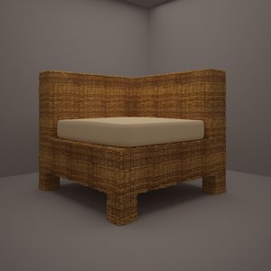 3d model rattan armchair