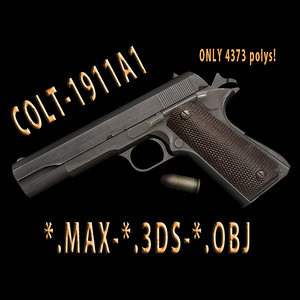 3d max pistols 3d-model 1911a1
