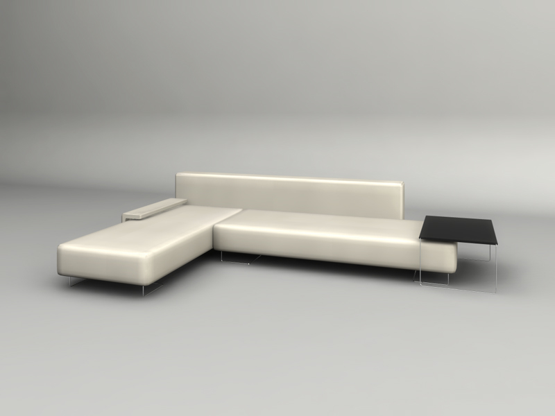 contemporary corner sofa table 3d model