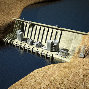 3d dam station hydroelectric