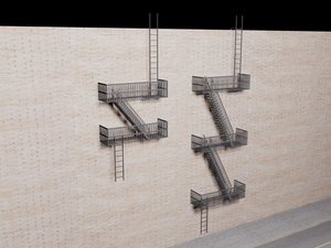 3d escape stairs model