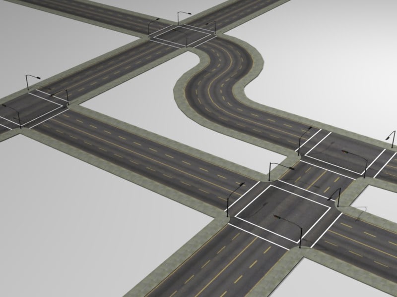 road intersection 3d model