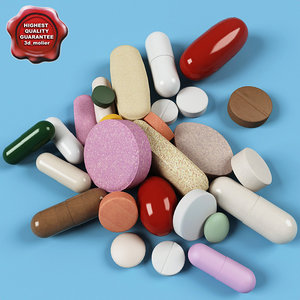 pills modelled 3ds