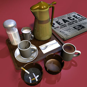 coffee tray 01 3d model