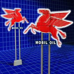 3d model mobil sign oil gas station