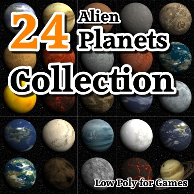 24 alien planets 3d model