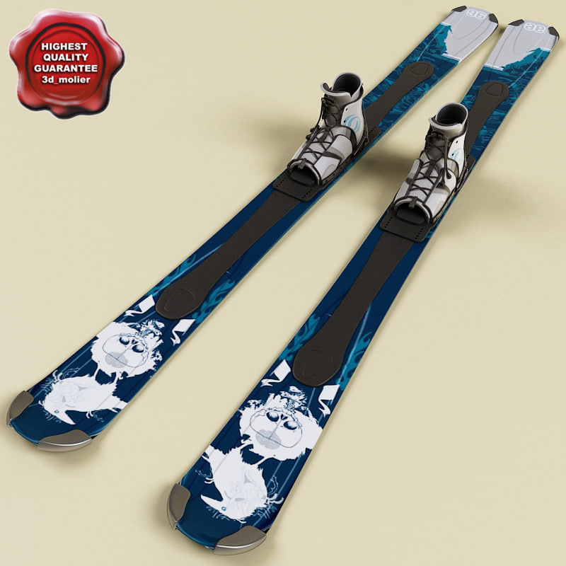 3d model skis modelled