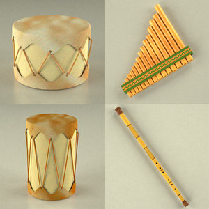 3d model indian musical instruments