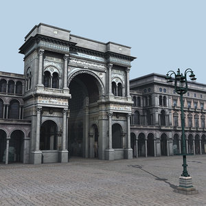 buildings piazza duomo milan c4d