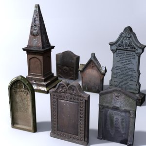 3d stone grave gravestone model