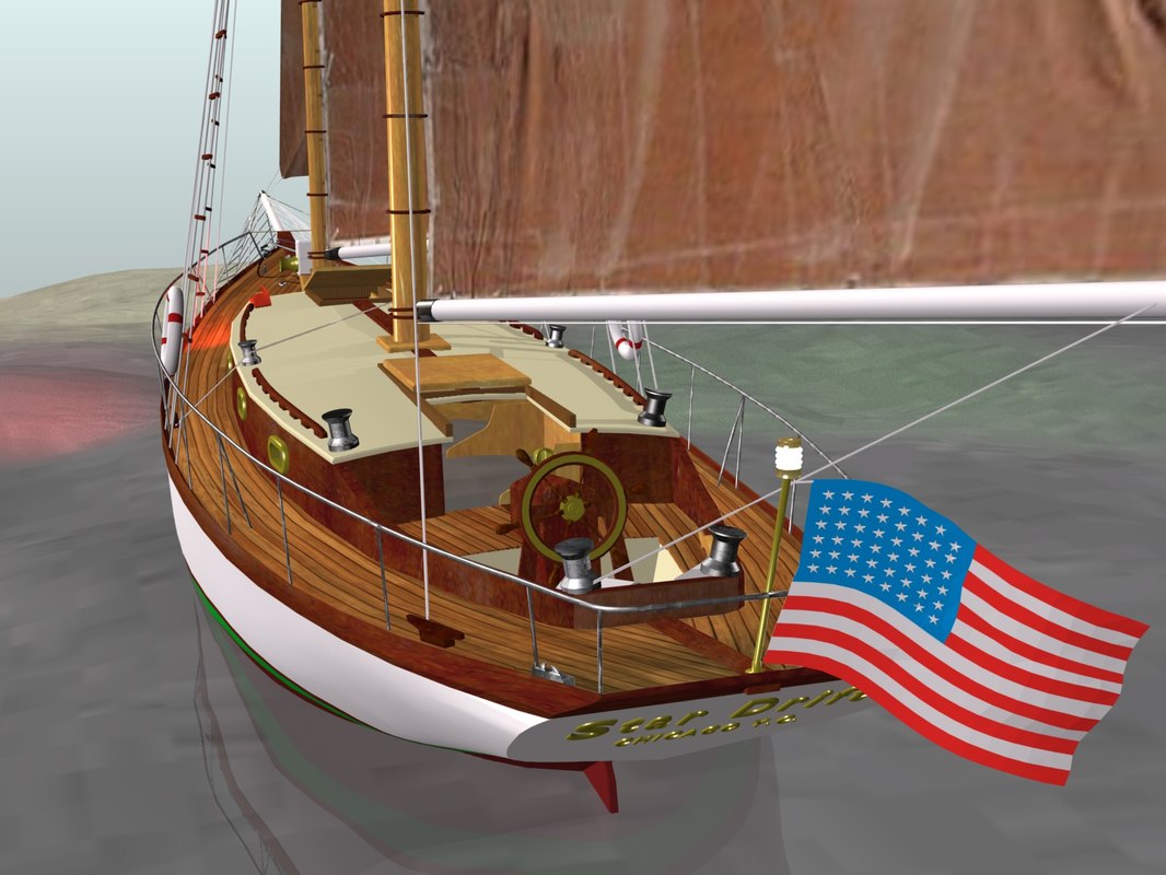 blender american sailing boat