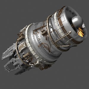 sci fi jet engine 3d model