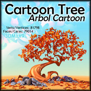 cartoon tree 3d model