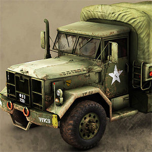 3d model army truck