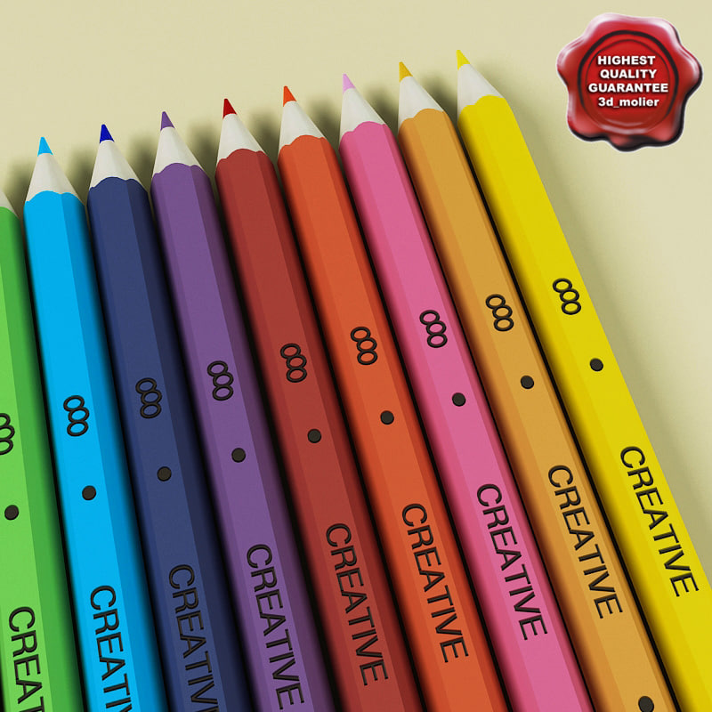 pencils colors 3d model