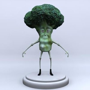 broccoli character modeled 3d model