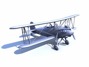 free obj model great lakes biplane