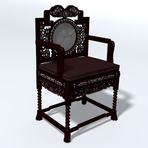 3ds max antique wooden chair