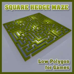 square hedge maze 3d obj