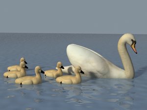 3ds max swan chickens