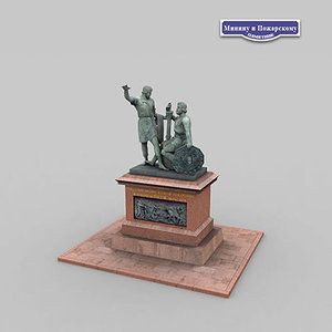 3d monument minin pozharsky model