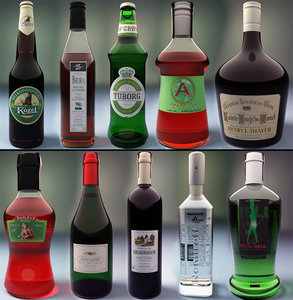 bottles modelled 3ds