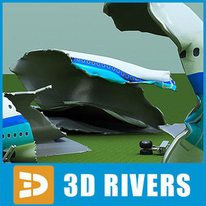 crashed plane 3d model