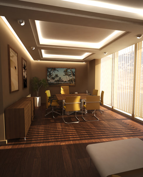 3d 3ds Chairman Office Scene Senior