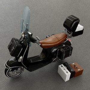 vespa lx50 scooter - 3d max