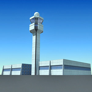 airport control tower 3d 3ds