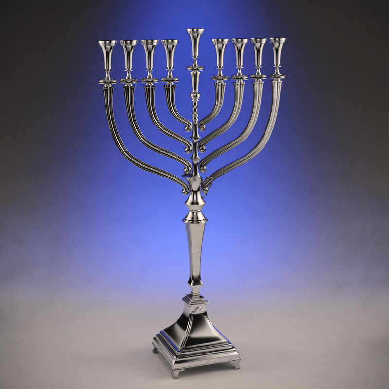 silver menorah 3d max