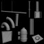 3d 8 objects basement model