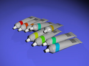 metal paint tubes 3d model