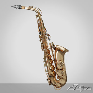 saxophone v-ray 3d model
