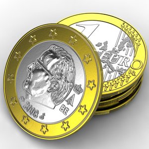 coin europe 1 euro 3d max