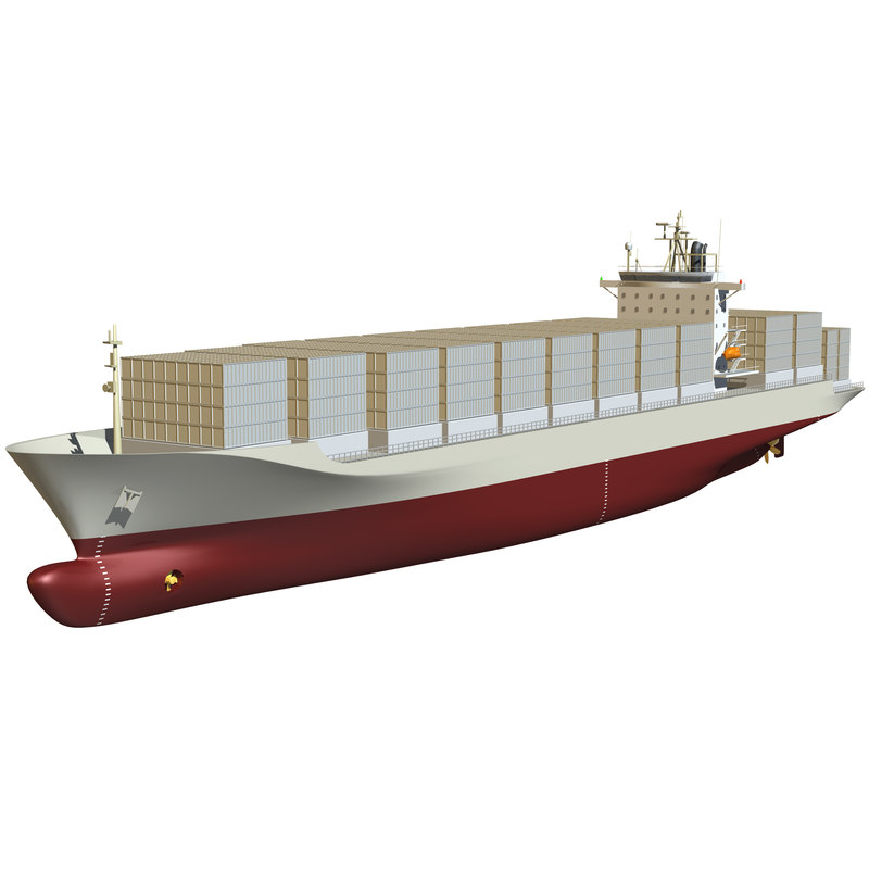 3d container ship model