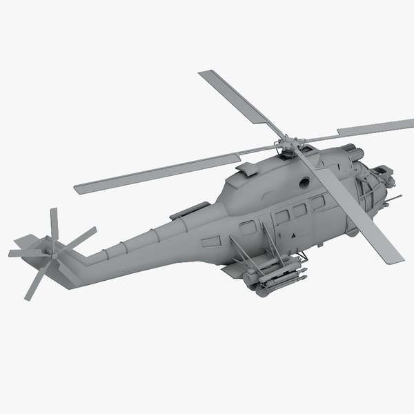 iar 330 puma helicopter 3d model