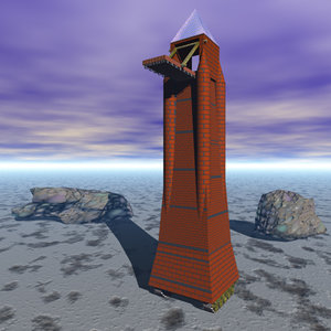 3d model futuristic tower