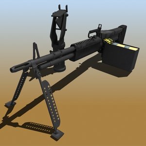 realistic m60 machine gun 3d model