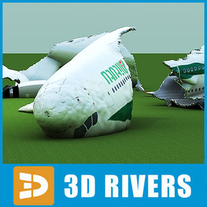 3d model of crashed airbus-a380 plane