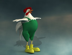 3ds max rooster toon character