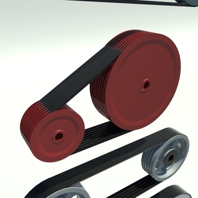 3d model pulley belt