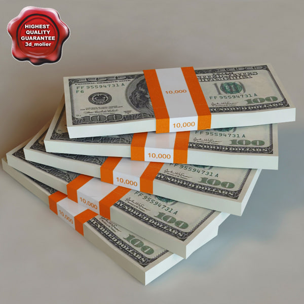 3d model dollar banknotes