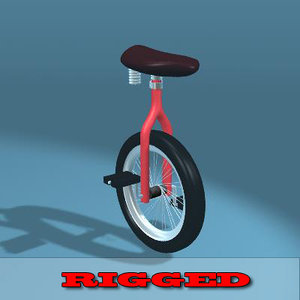 3d model unicycle rigged
