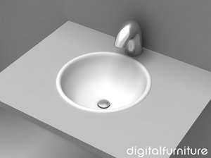 3d model washbasins toilet furniture